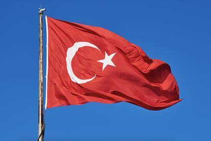 Turkey flag blue sky