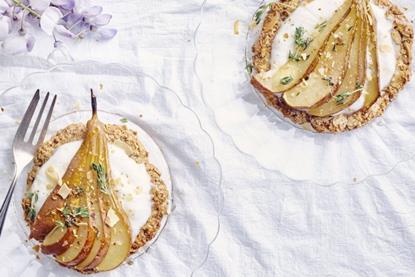 A crispy Conference pear tart