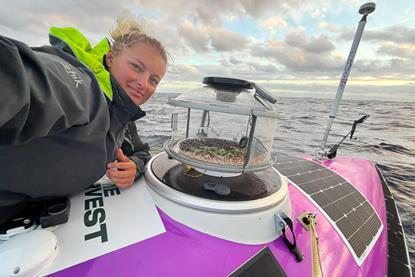 Jess Rowe with the onboard farm