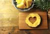 Pineapple cut out heart chopping board Fyffes