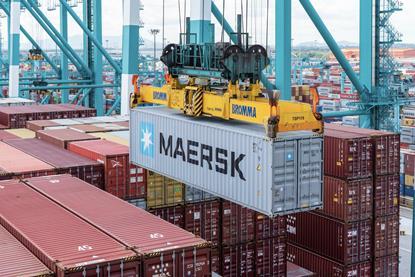 Maersk container being moved MUST CREDIT Mariusz - Adobe Stock